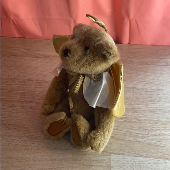 Fiesta 10" Brown Angel Bear with Gold Halo & Wings - Picture 2 of 5